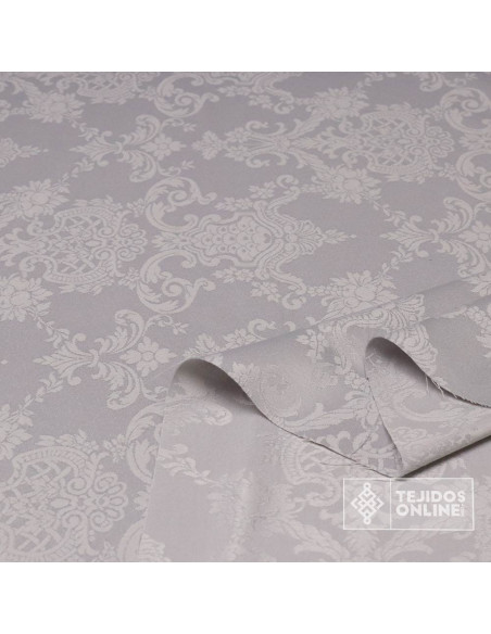 Tela de Damasco Plata - Telas de Damasco - Comprar Telas - Imagen 3