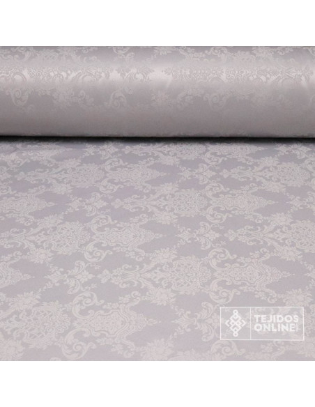 Tela de Damasco Plata - Telas de Damasco - Comprar Telas - Imagen 1