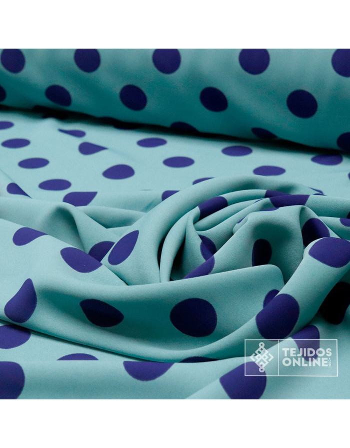 Tela Bicolor con Lunares Lycra - Telas de Flamenca - Imagen 3