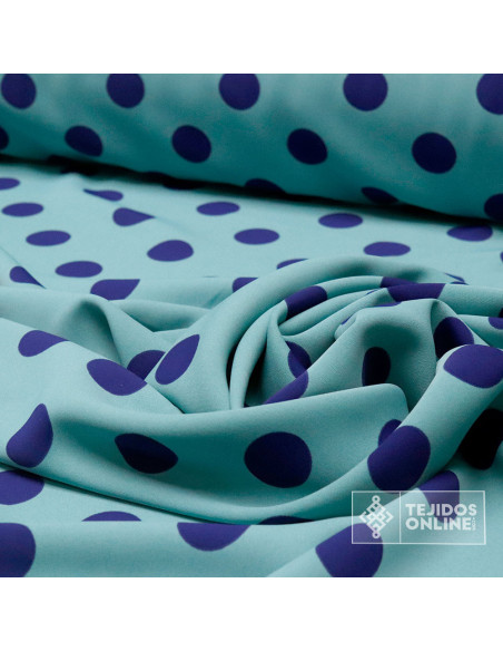 Tela Bicolor con Lunares Lycra - Telas de Flamenca - Imagen 3