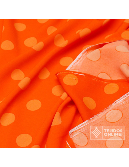Tela Bicolor con Lunares Lycra - Telas de Flamenca - Imagen 3