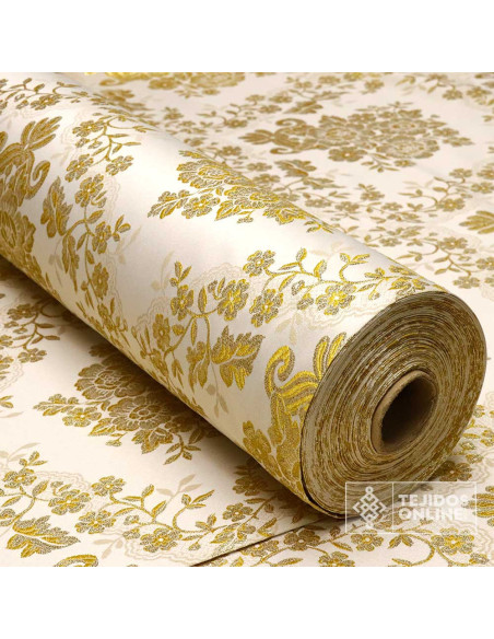 Brocado Blanco Oro Olvera – Doble Ancha  - Telas de Cofradía - Imagen 4