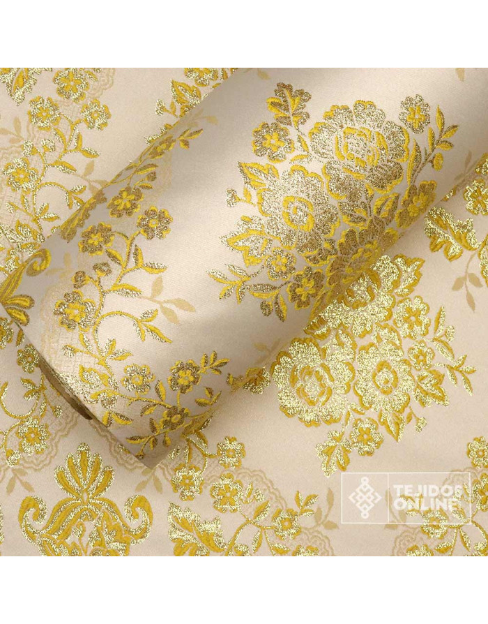 Brocado Blanco Oro Olvera – Doble Ancha  - Telas de Cofradía - Imagen 5