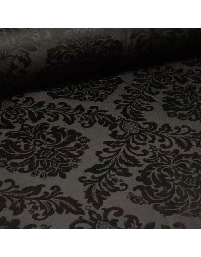 Tela Negra Damasco - Damasco Negro - Telas de Damasco - Imagen 1