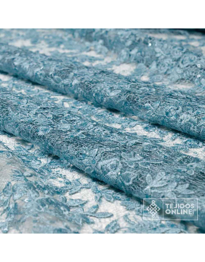 Tul Bordado Azafata con Puntas - Telas Para Vestir