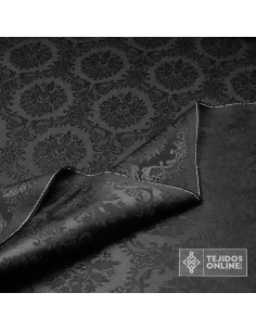Tela Damasco Negro Compostela | Ancho 2,80 m para Cofradías - Imagen 2