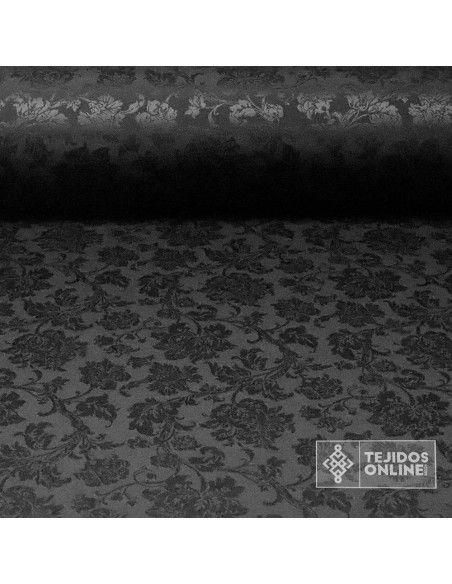Tela Damasco Negro Floral  | Ancho 2,80 m para Cofradías Tela Damasco Negro Floral  | Ancho 2,80 m para Cofradías