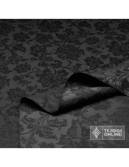 Tela Damasco Negro Floral  | Ancho 2,80 m para Cofradías Tela Damasco Negro Floral  | Ancho 2,80 m para Cofradías