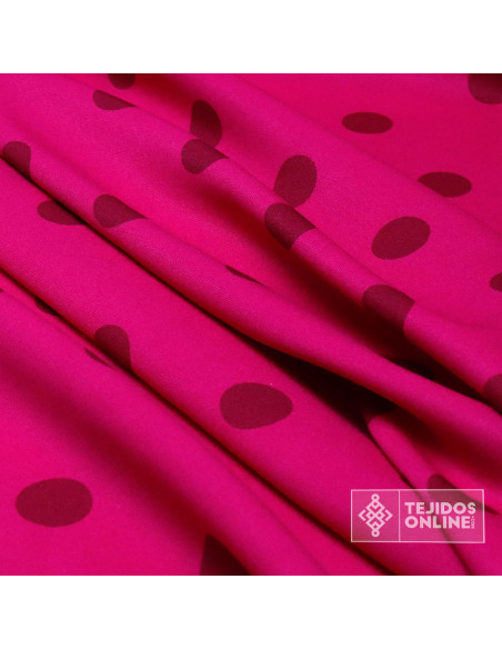 Tela Fucisa con Lunar Grosella | Telas de Trajes de Flamenca