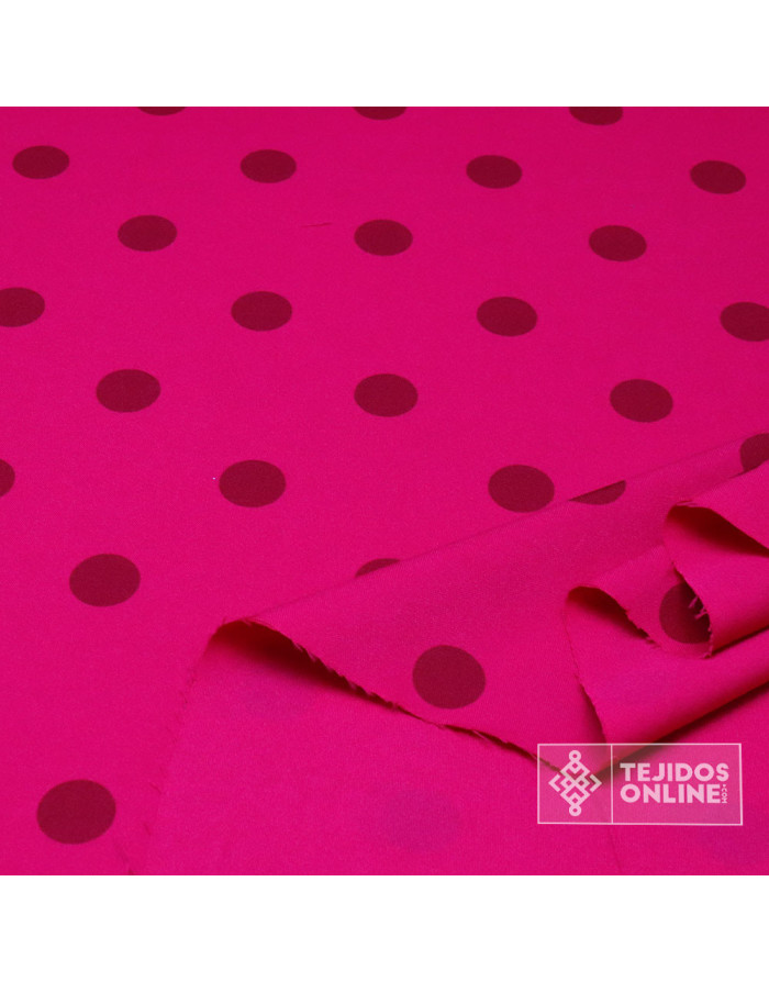 Tela Fucisa con Lunar Grosella | Telas de Trajes de Flamenca