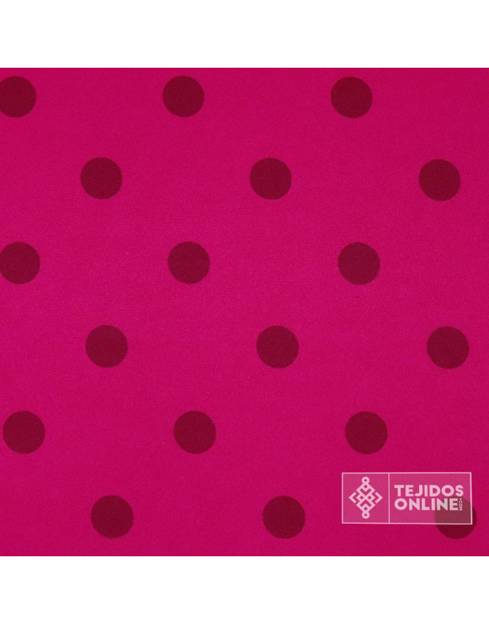 Tela Fucisa con Lunar Grosella | Telas de Trajes de Flamenca
