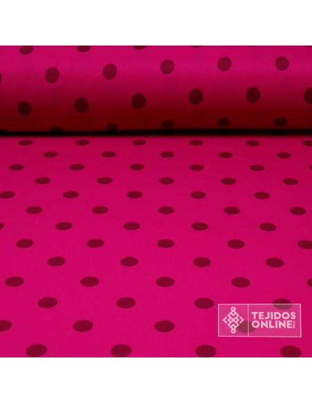 Tela Fucisa con Lunar Grosella | Telas de Trajes de Flamenca
