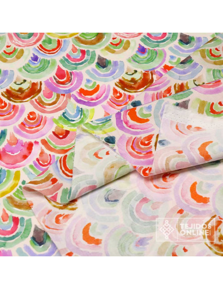 Tela Estampada Arcoiris - 100% Algodón Infantil - Imagen 2