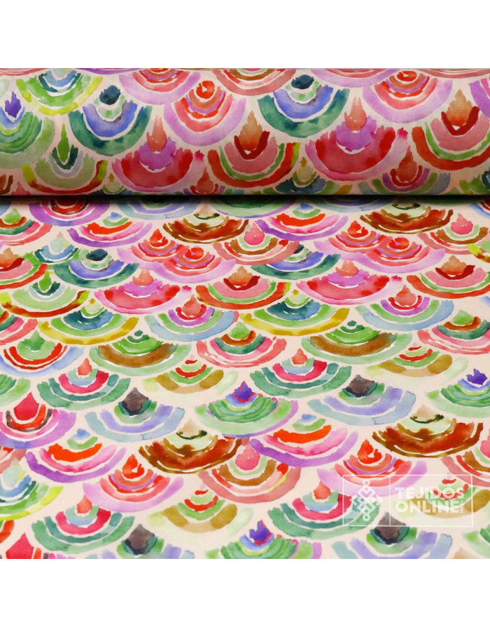 Tela Estampada Arcoiris - 100% Algodón Infantil - Imagen 1