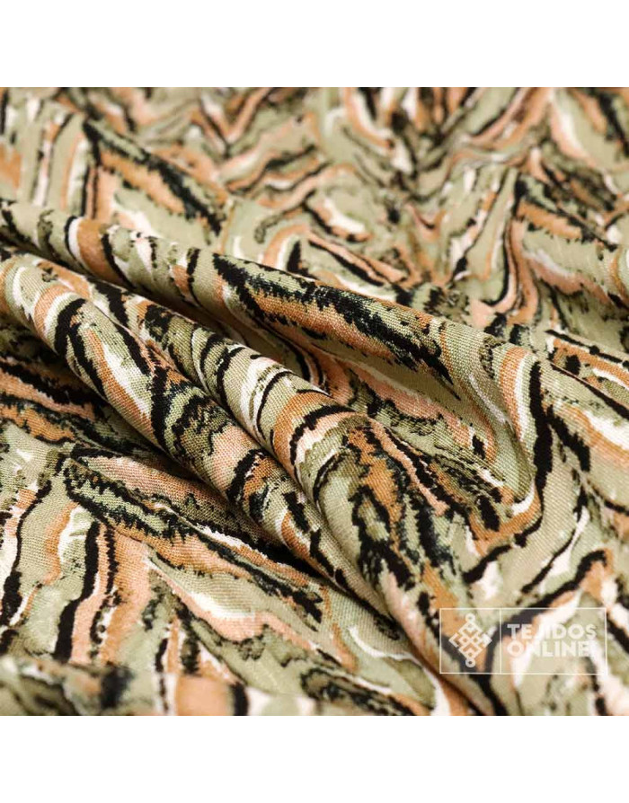Tela Lino en Viscosa Estampada Safari | Tejidos Online