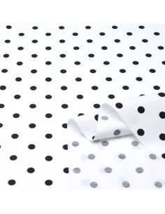 Popelin Blanco Lunar Negro Lenteja 2