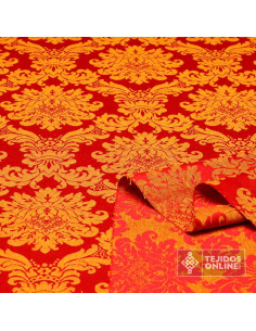 Damasco Burdeos Oro Viejo Versace - Retal -Telas Damasco 2