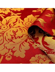 Damasco Oro Burdeos Flor 2