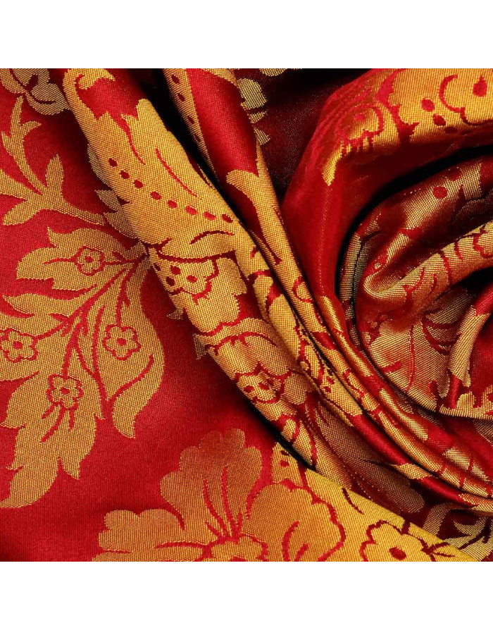 Damasco Oro Burdeos Flor - Imagen 3