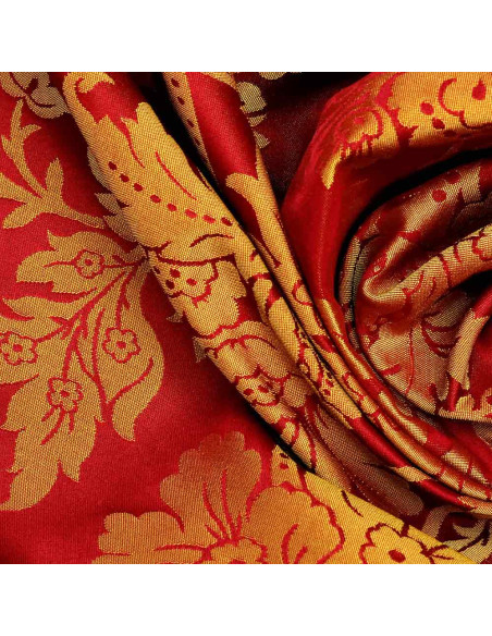 Damasco Oro Burdeos Flor - Imagen 3