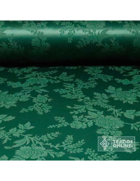 Damasco Verde Flor Oviedo | Ancho 2,80 m para Cofradías y Decoración