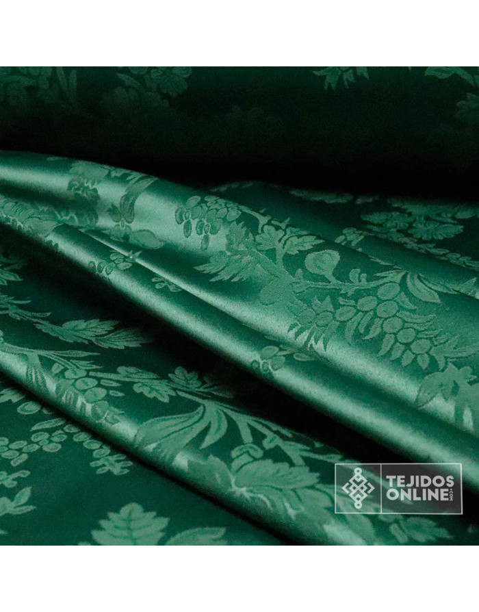 Damasco Verde Flor Oviedo | Ancho 2,80 m para Cofradías y Decoración