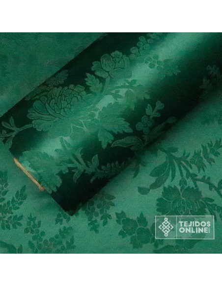 Damasco Verde Flor Oviedo | Ancho 2,80 m para Cofradías y Decoración