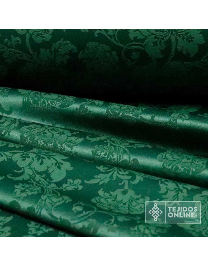 Tela Damasco Verde Floral Sintra  | Ancho 2,80 m para Cofradías - Imagen 3