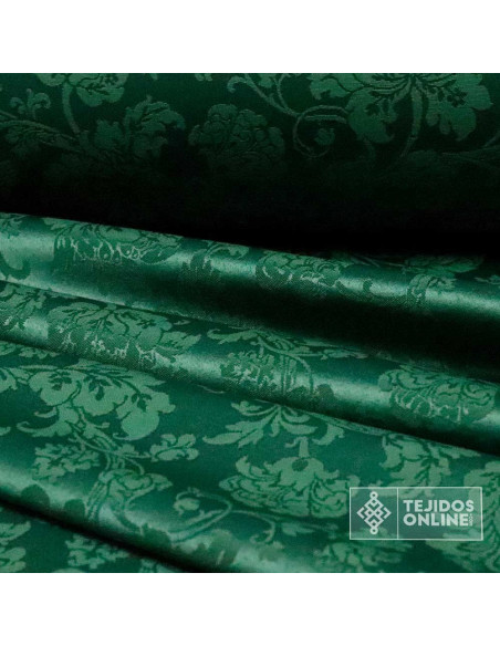 Tela Damasco Verde Floral Sintra  | Ancho 2,80 m para Cofradías - Imagen 3
