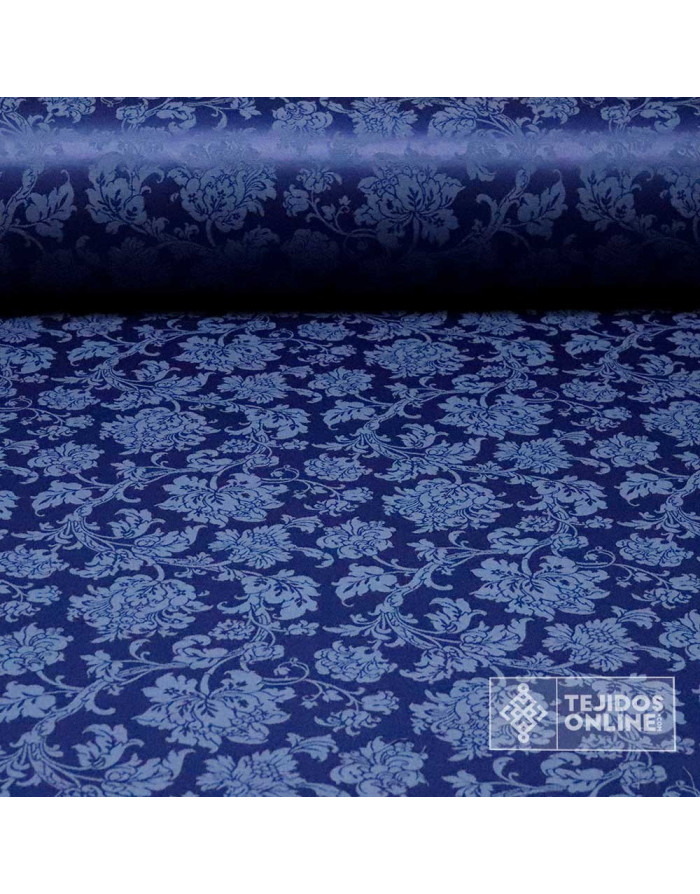 Tela Damasco Azul Floral Sintra  | Ancho 2,80 m para Cofradías