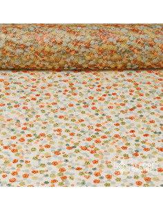 Tul Lentejuelas Florales Naranja - Telas Online - Tela Tul