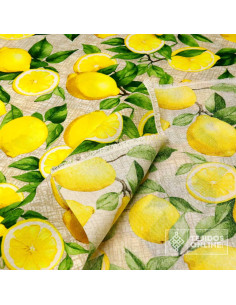 Tela de Limones Fondo Degradado  | Tela para Cortinas de Cocina 2