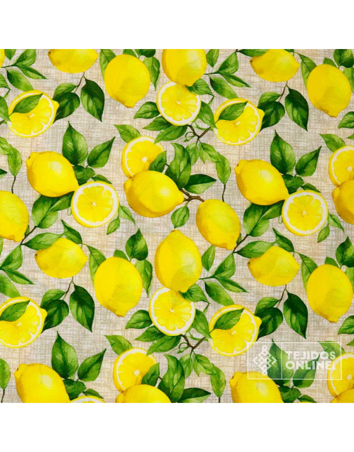 Tela de Limones Fondo Degradado  | Tela para Cortinas de Cocina - Imagen 4