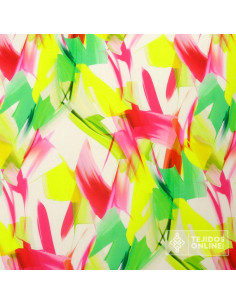 Tela Crep Lycra Pinceladas Tropical