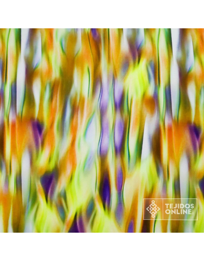 Seda Raso Auroras Verde Lima | Telas de Vestir | Telas Online - Imagen 3