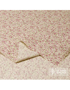 Tela de Algodón Fondo Beige Malva y Coral - 100% Algodón Infantil 2