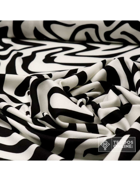 Tela Crep Lycra Cebra  - Telas de Vestir Estampada de Moda