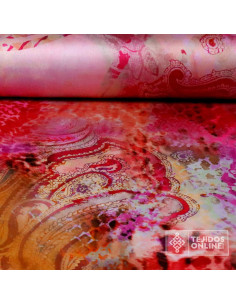 Seda Raso Cachemira Fucsia