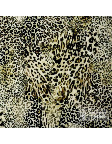 Crep Elastano Animal Print Leopardo Camel - Telas de Vestir - Imagen 3