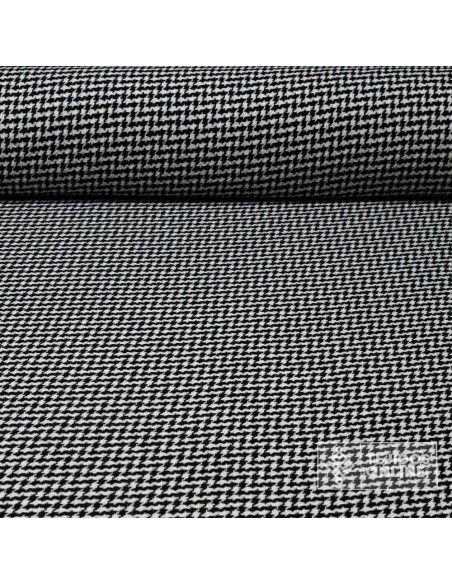 Lana Pata Gallo Blanca Negra- Tela Blanca Negra - Telas Online - Imagen 1