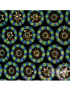 Lentejuelas Flor Circulo Verde y Azul | Telas de Lentejuelas 2