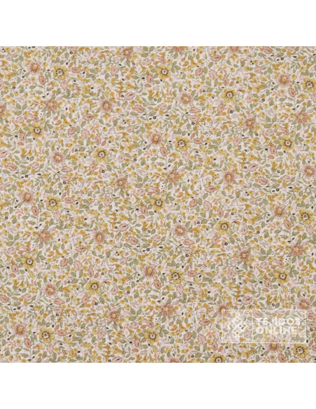 Viella Flores Mostaza Liberty - Tejidos Infantiles - Imagen 4