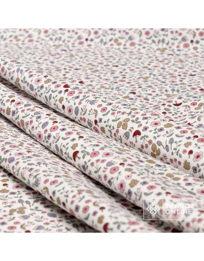 Viella Con Flores y Zetas Liberty - Tejidos Infantiles - Imagen 4