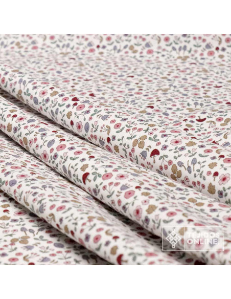 Viella Con Flores y Zetas Liberty - Tejidos Infantiles - Imagen 4