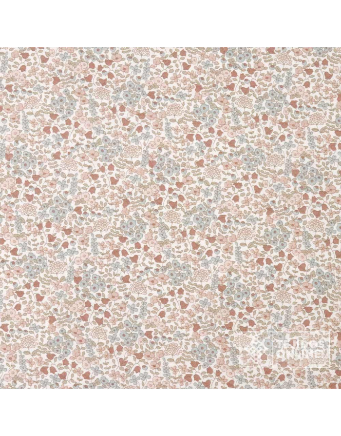 Viella flores pequeñas tonos empolvados - Telas de Flores - Imagen 3