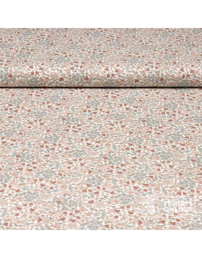 Viella flores pequeñas tonos empolvados - Telas de Flores - Imagen 1