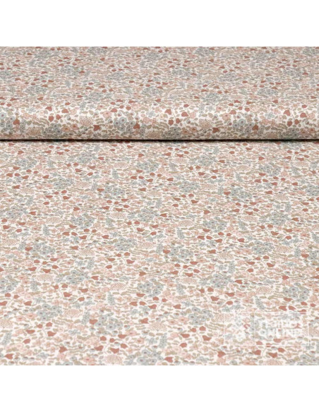 Viella flores pequeñas tonos empolvados - Telas de Flores - Imagen 1