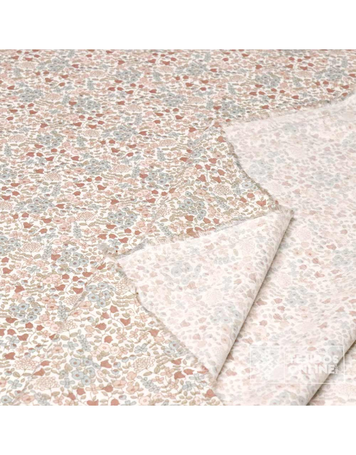 Viella flores pequeñas tonos empolvados - Telas de Flores - Imagen 2