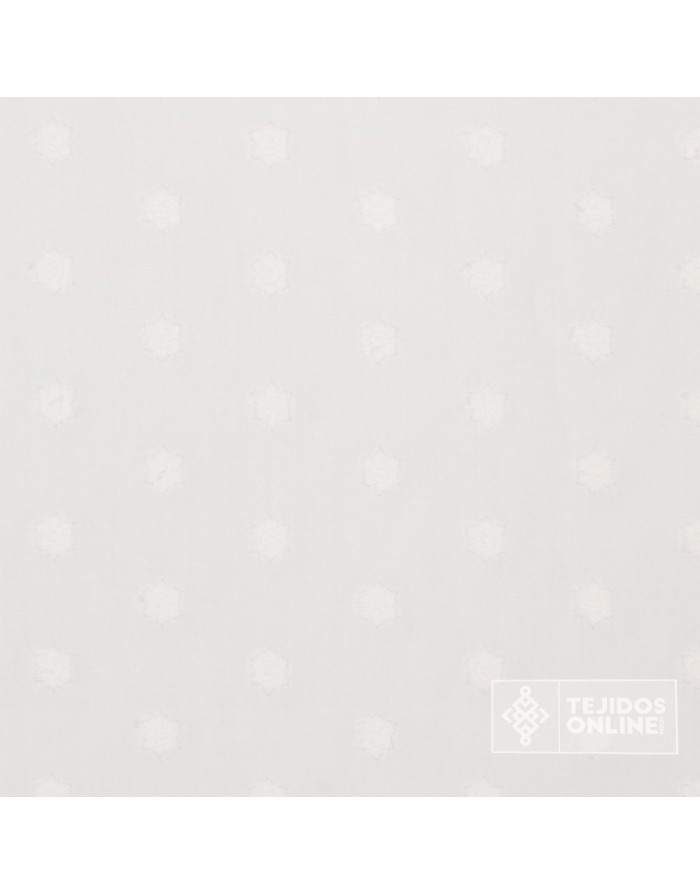 Batista Blanca Flor Margarita Bordada | Telas de Plumetti - Imagen 4