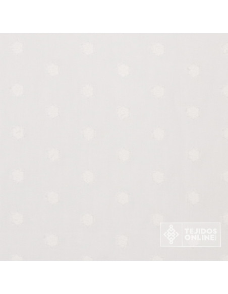 Batista Blanca Flor Margarita Bordada | Telas de Plumetti - Imagen 4